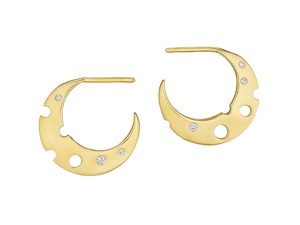 Thumbnail: Bianca Crescent Hoop Earring Studs