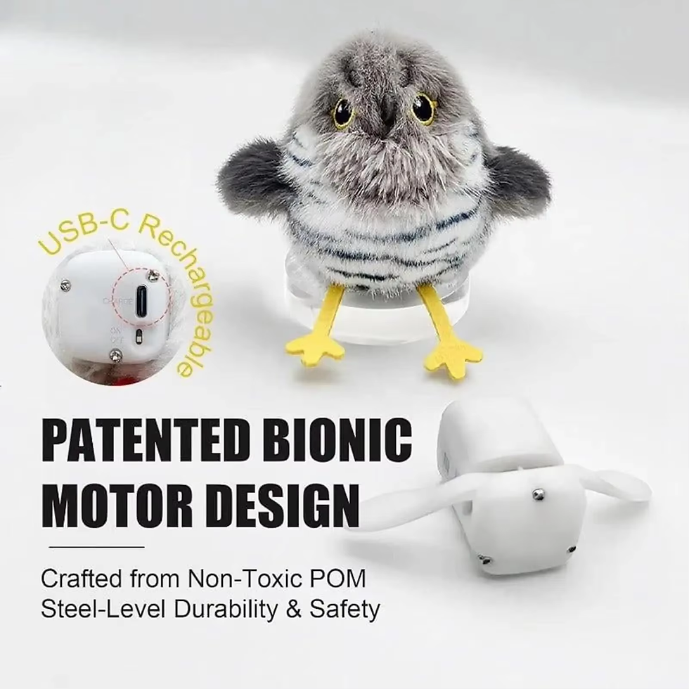 Thumbnail: Interactive Flapping Chirping Bird Cat Toy USB Rechargeable Touch Claw Activated