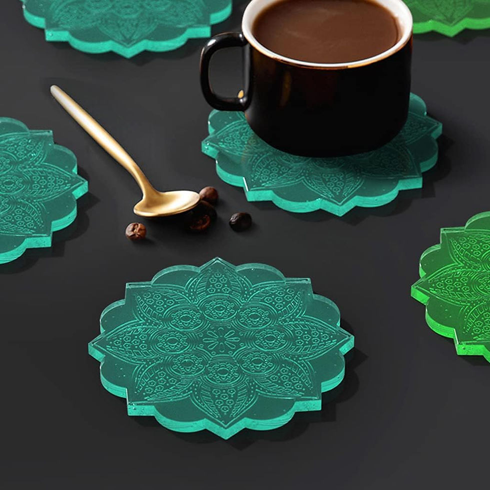 Thumbnail: Mandala Flower Coaster Mould  [Design 3]