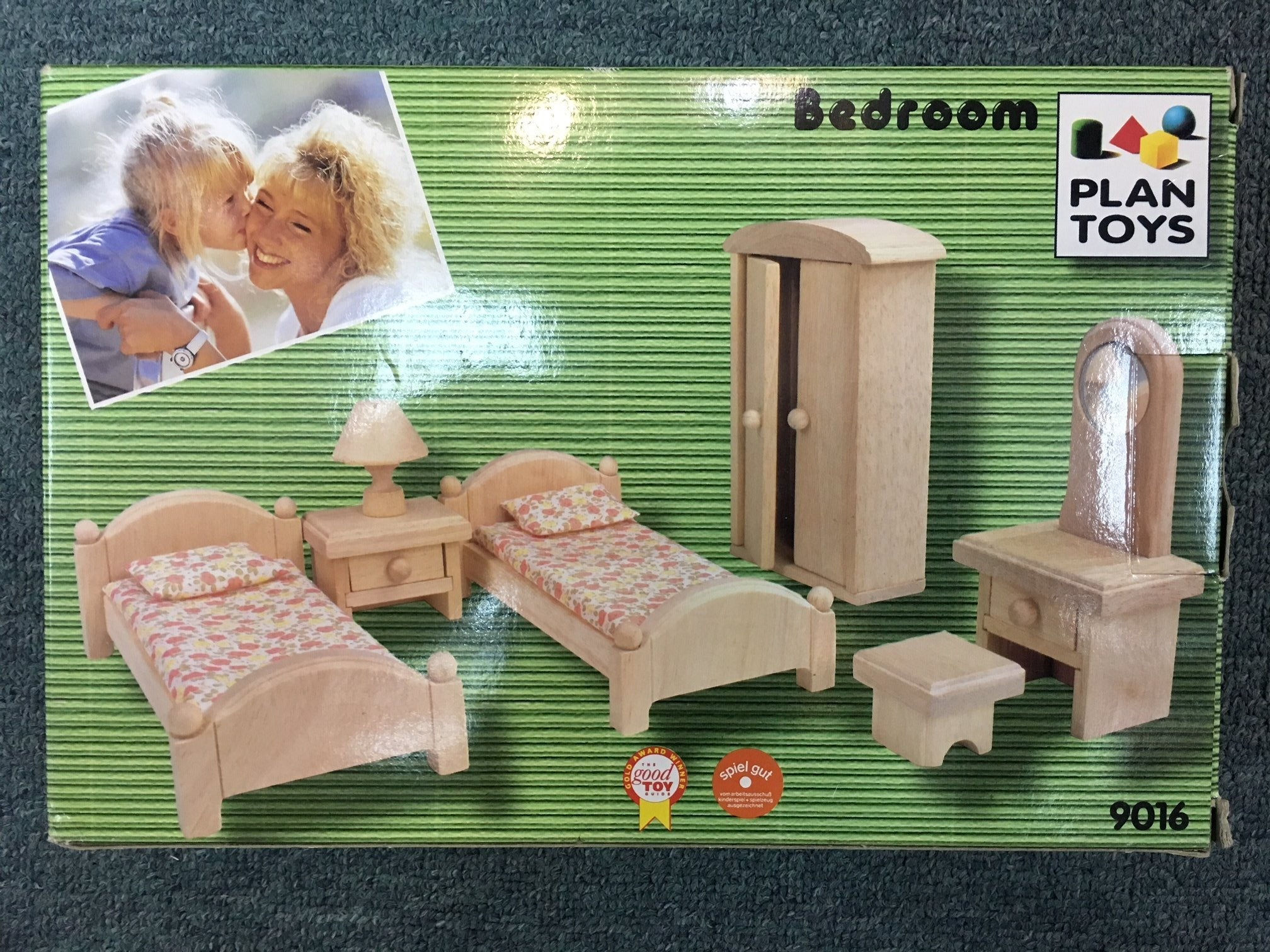 Plan Toys Wooden Doll House Furniture - Classic Bedroom