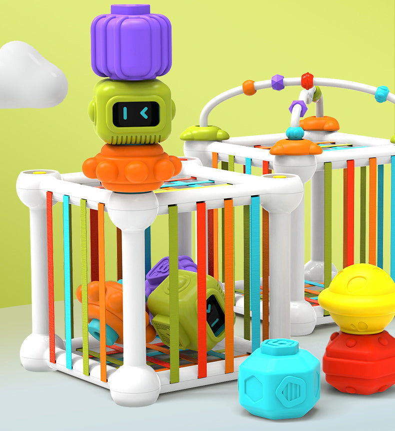 Thumbnail: 2 in 1 Rainbow Sensory Shape Stacking Toy