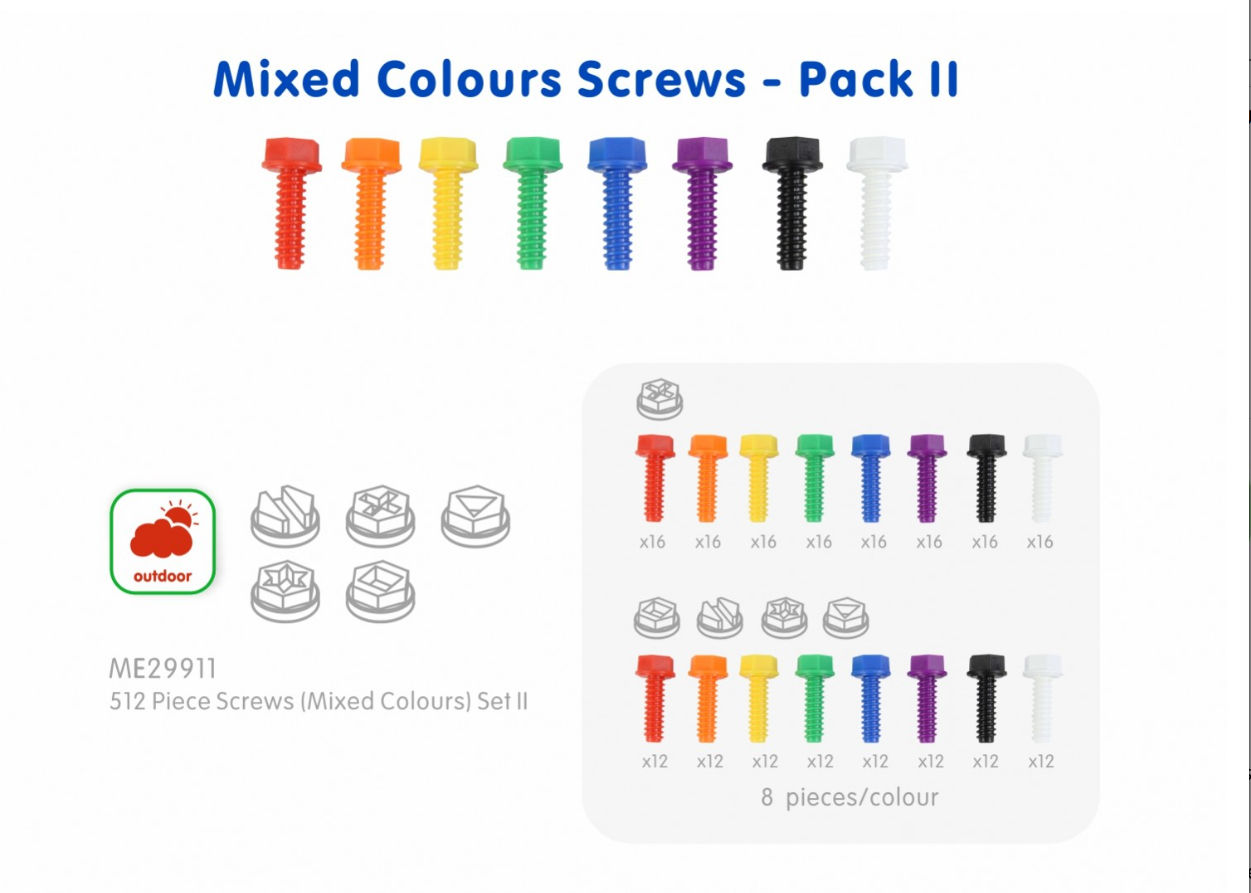 STEM WALL Mixed Color Screws PACK II (512pcs)