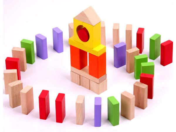 Wooden Colour Block Set in Bucket (150PCS)