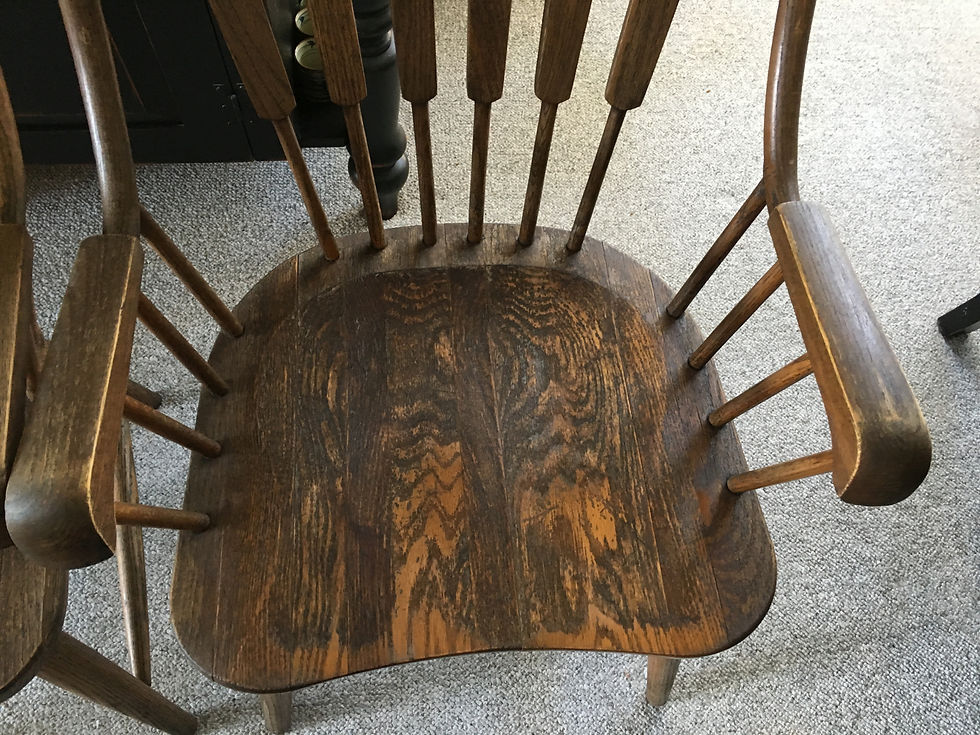 Thumbnail: Set of 2 Oak Windsor Steam-bent Continuous Arm Armchairs