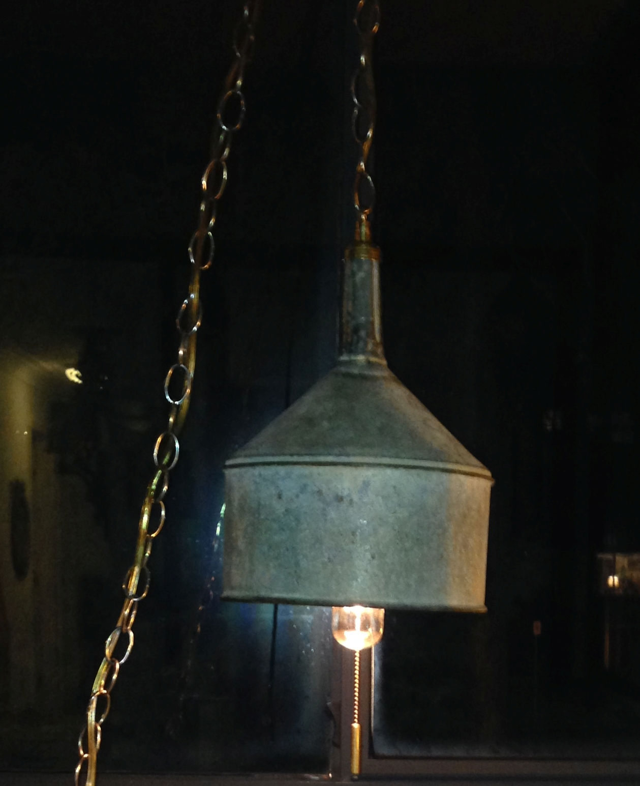 Vintage farm funnel swag light