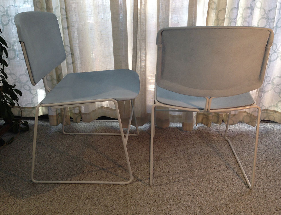 Thumbnail: Powder Blue Steel Frame Chair (2 available)