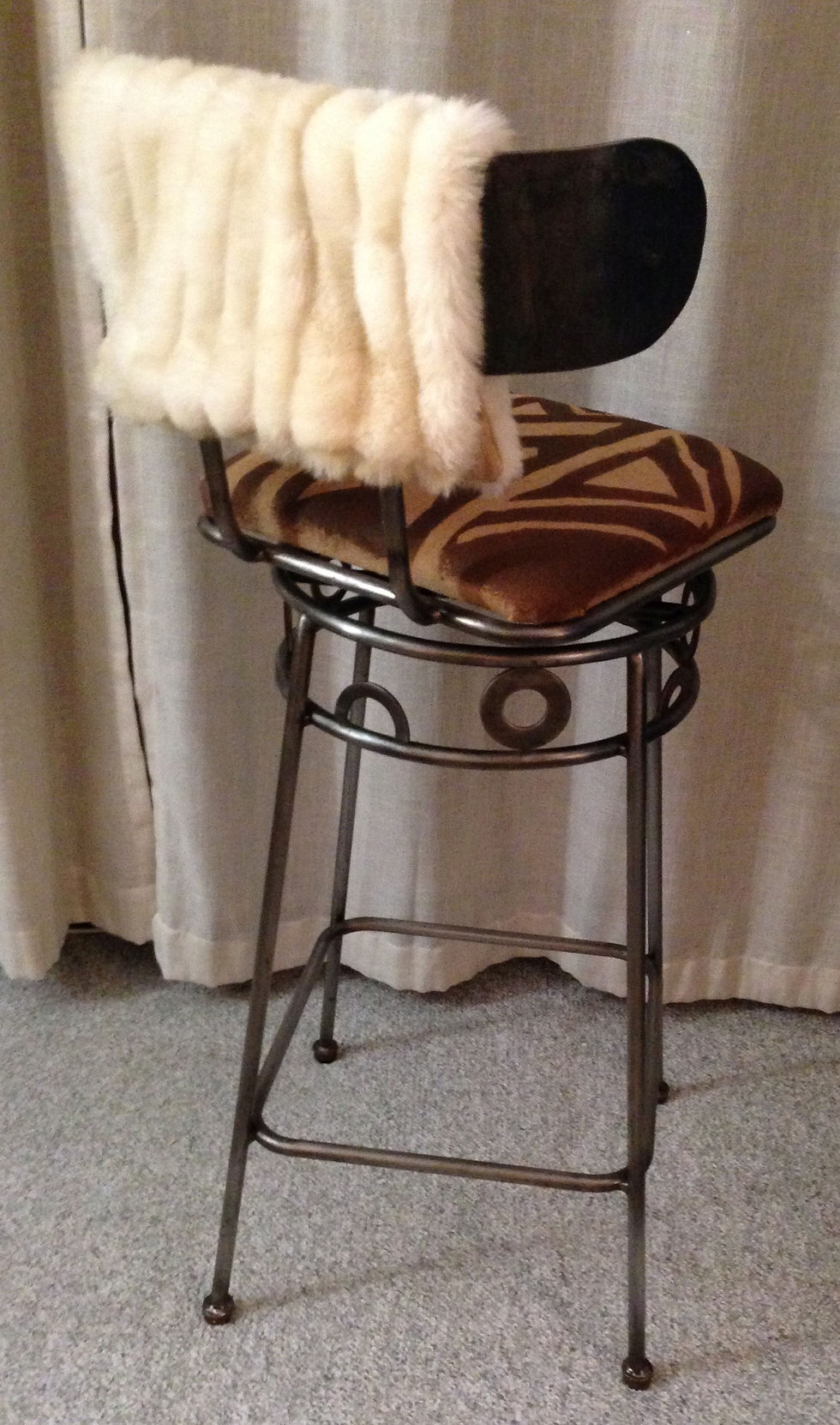 Thumbnail: Afro-Industrial Chic Steel Bar Chairs -2 available