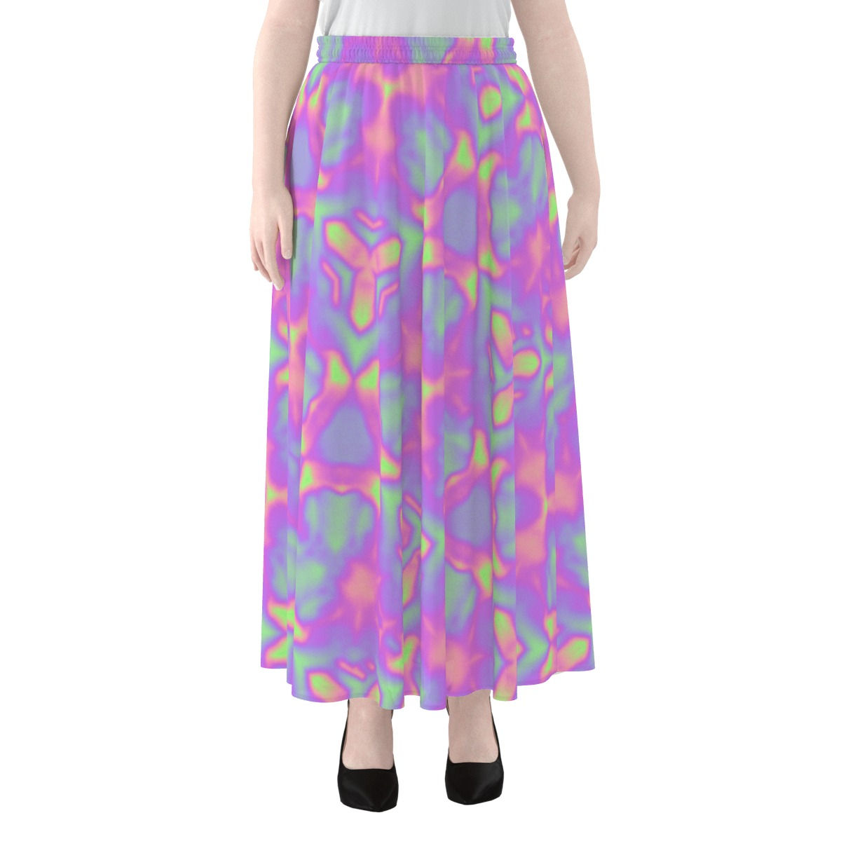 Pink a blu yell lilac Chiffon Skirt w Lining