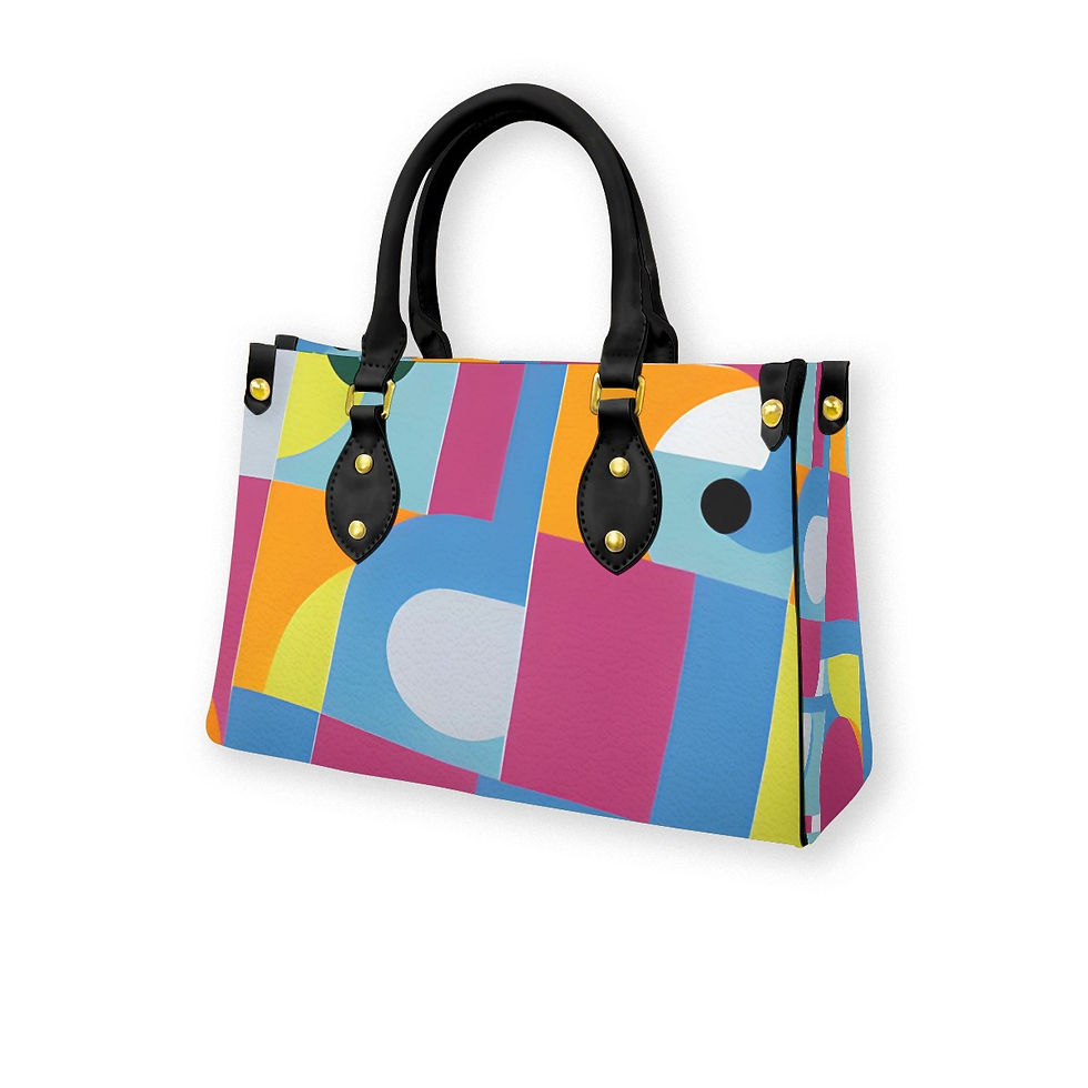 Thumbnail: ~Ishshah's Abstract Geometric Bag With Black Handle
