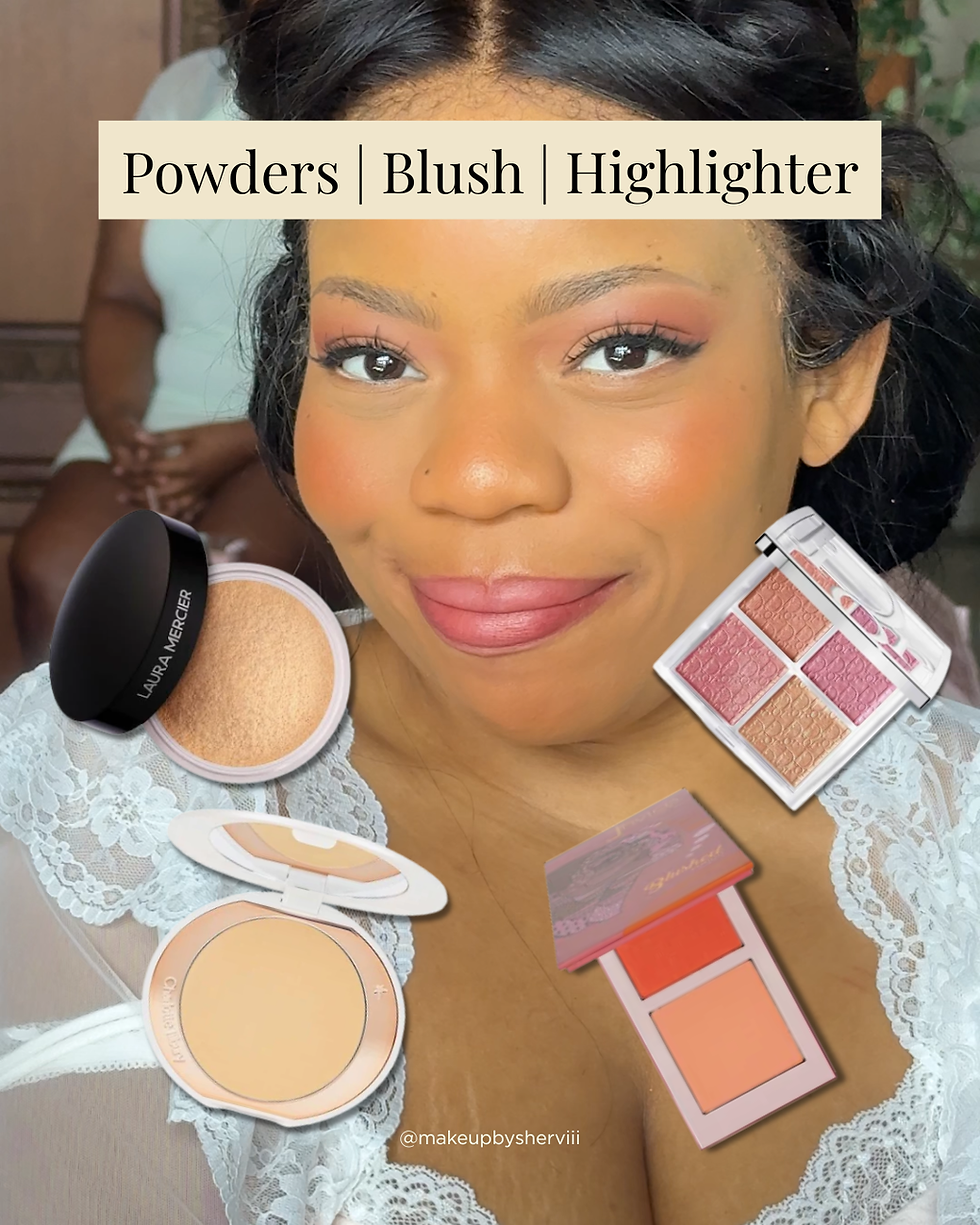 Bridal glow using Dior Backstage Sunlit Amber and Laura Mercier Translucent Honey setting powder on NJ bride