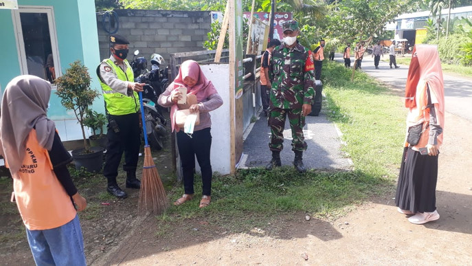 Demi Memutus Mata Rantai Covid-19, Pemdes Taman Baru Gelar Operasi Yustisi