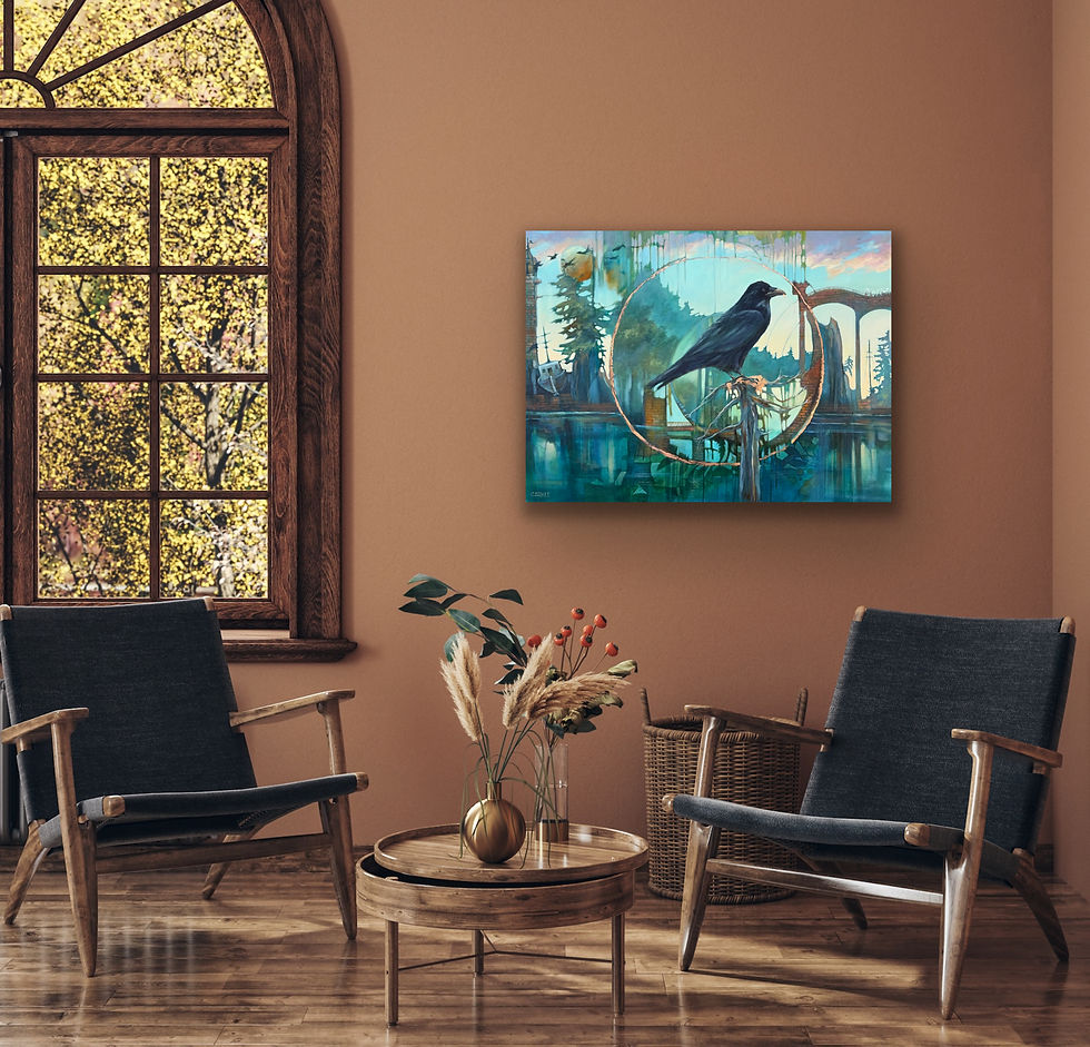 Thumbnail: Curious Messenger- Reproduction on Canvas