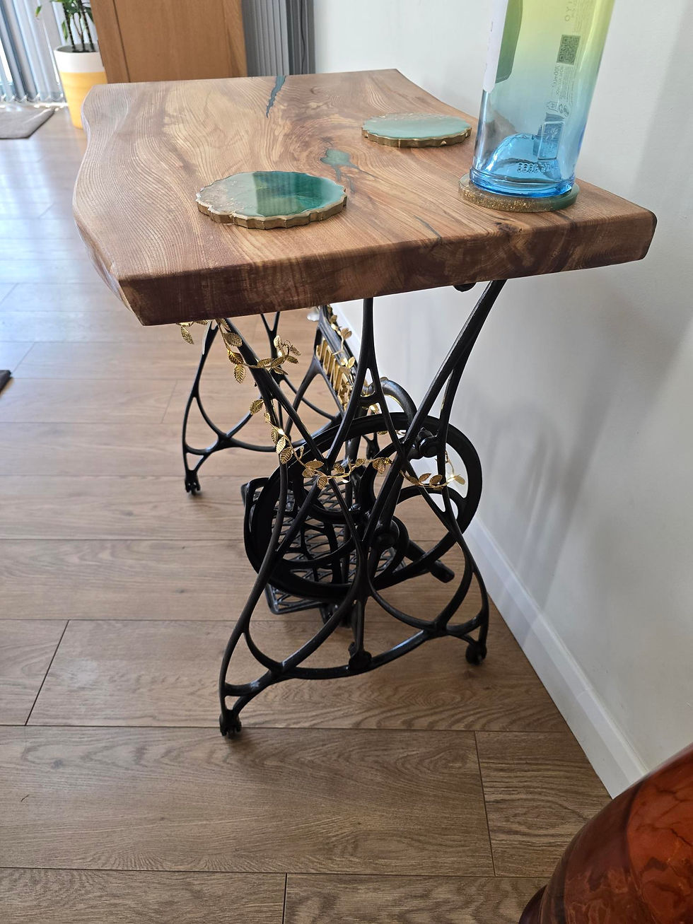 Thumbnail: Upcycled Jones Sewing Machine cast iron legs   