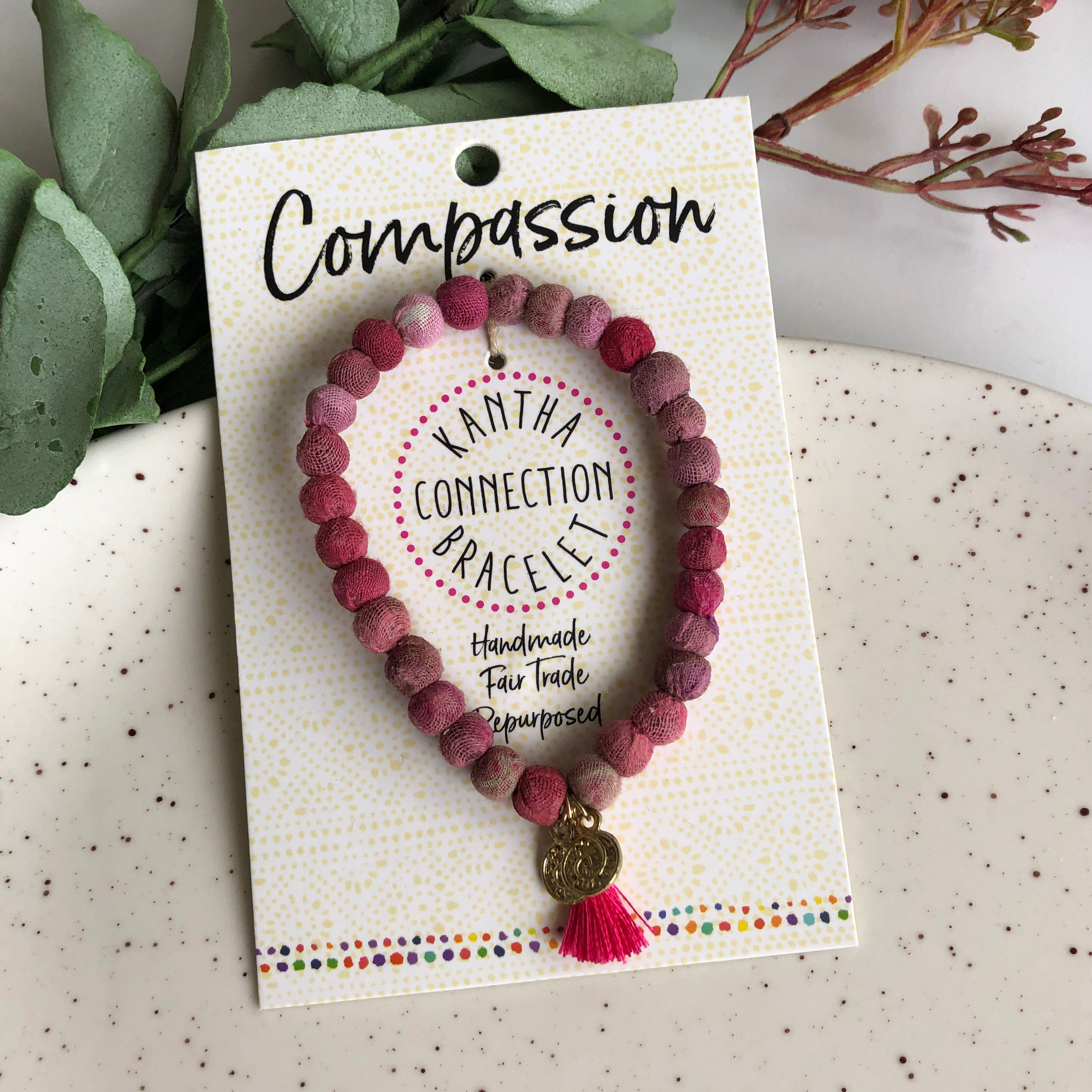 Kantha Connection Bracelet - Compassion (pink)