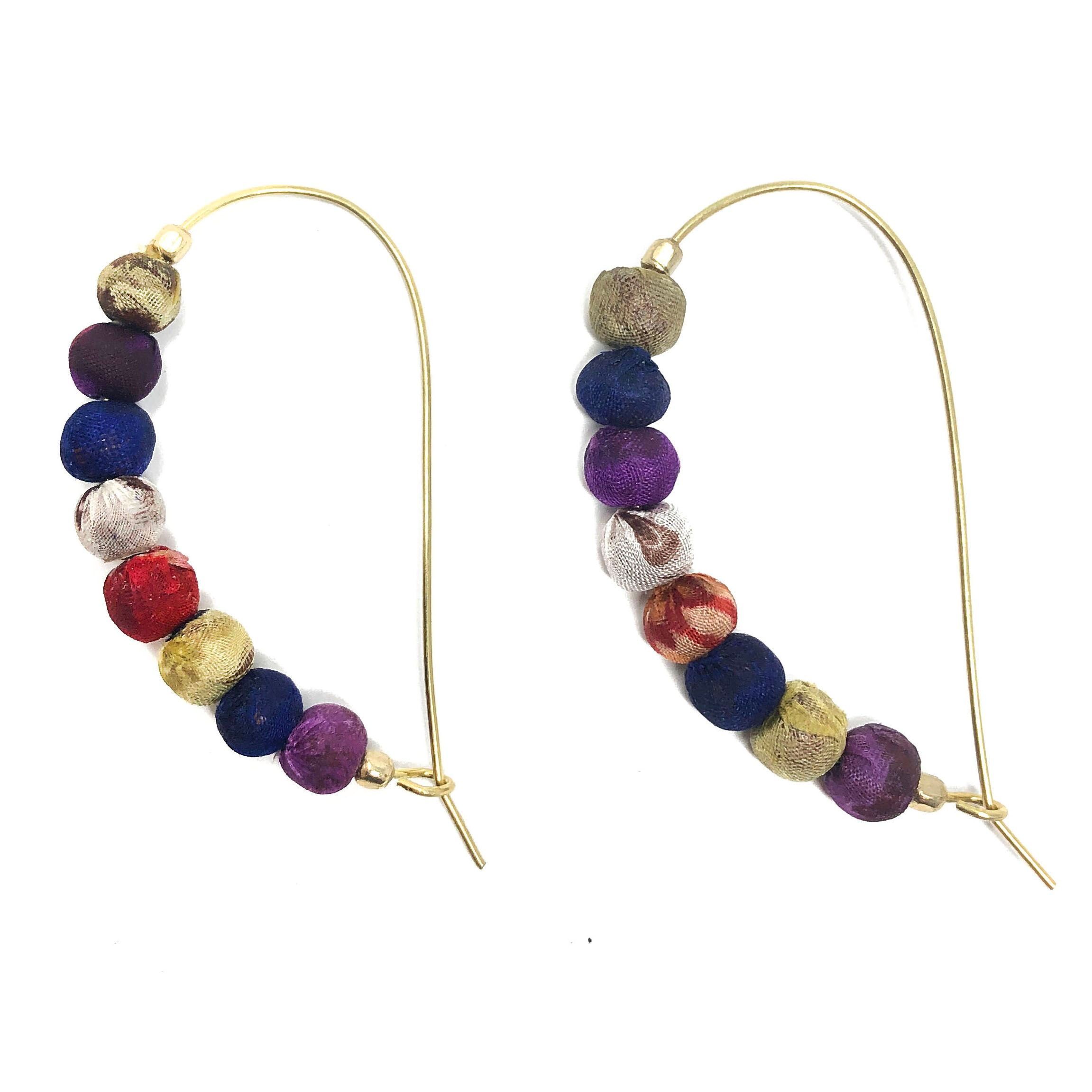 Sari Silk Curved Hoops