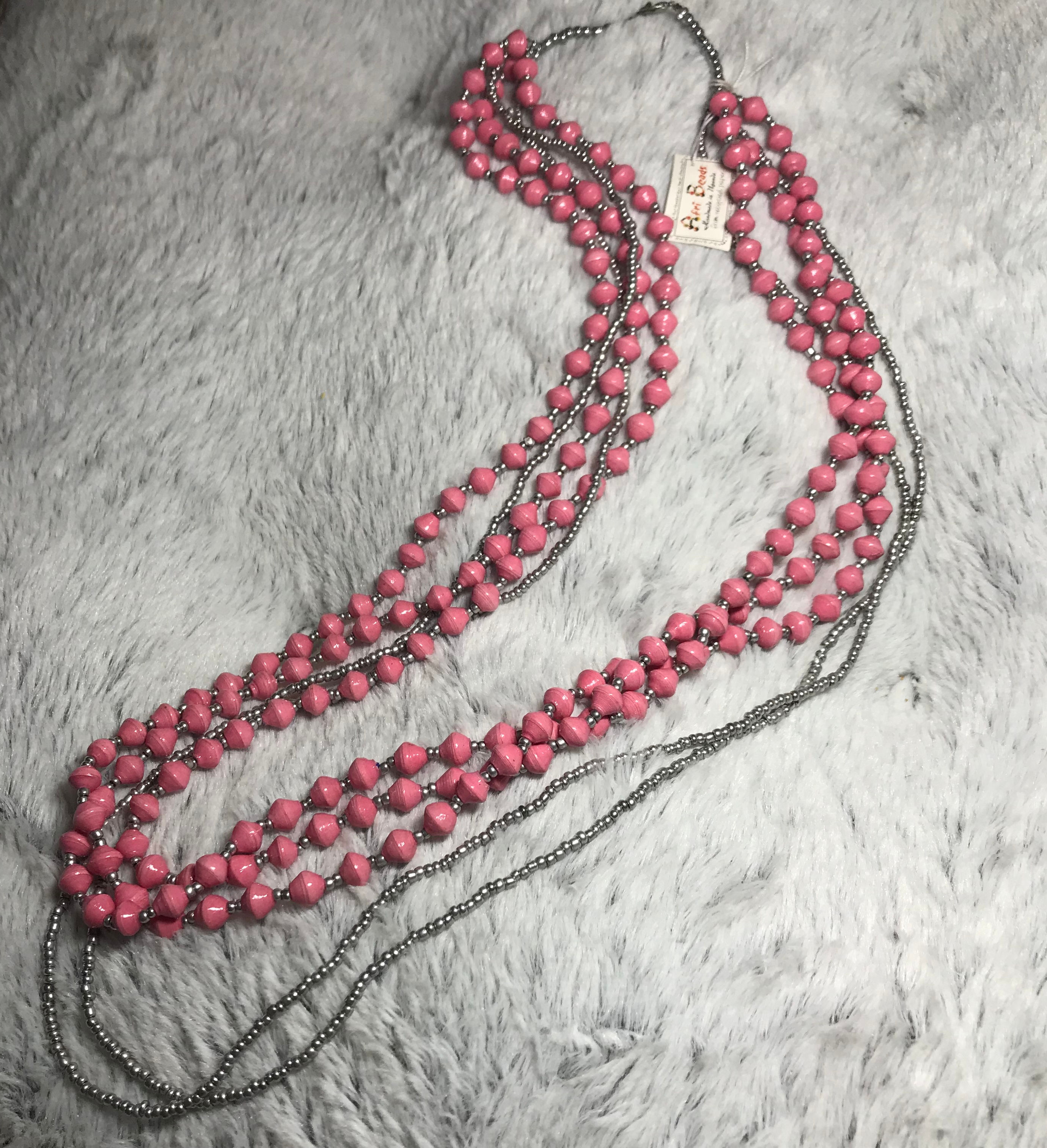 Queen Elizabeth Necklace-pink/silver