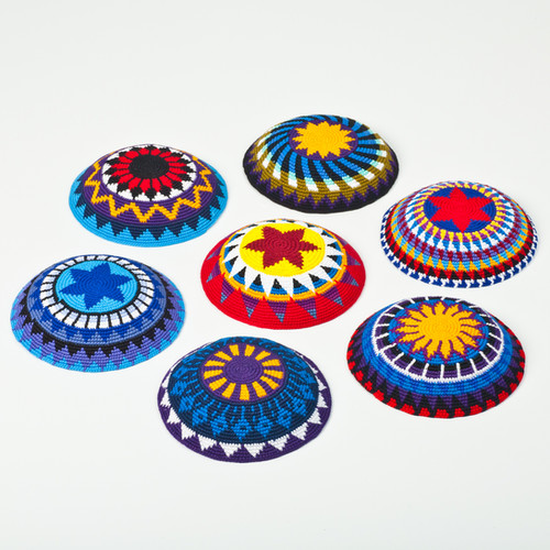 6 Inch Bright Crocheted Kippot MayaWorks
