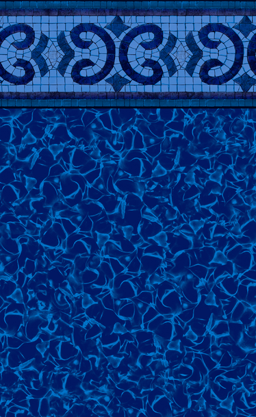 Cancun Print vinyl pool liner featuring a smooth, blended blue pattern for a clean, modern pool interior.
