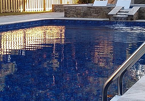 Deep and dramatic swimming pool water color preview with dark blue tones.
