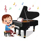 Art of a child and piano.