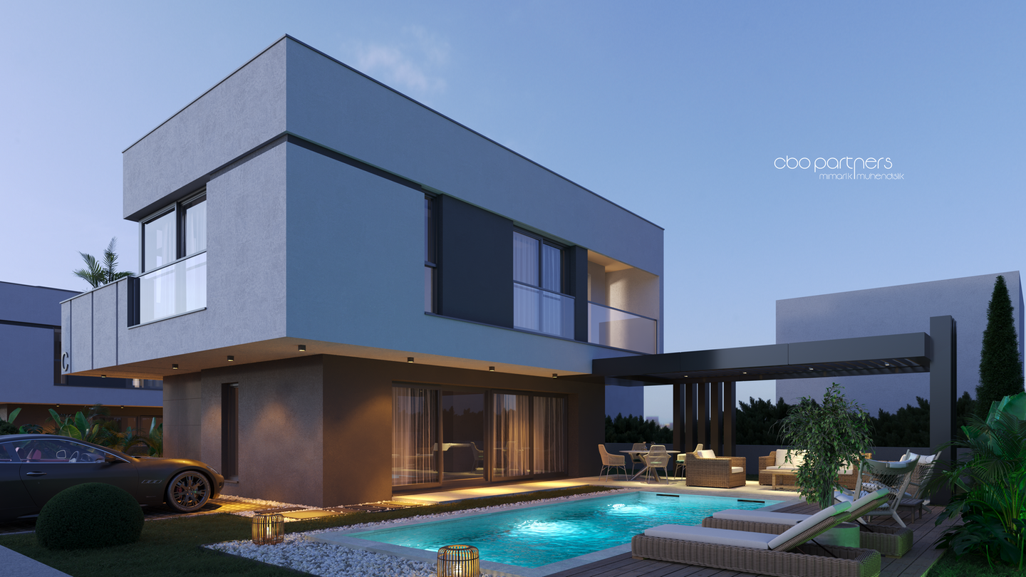 Modern villa, havuz ve bahçe ile; CBOPARTNERS