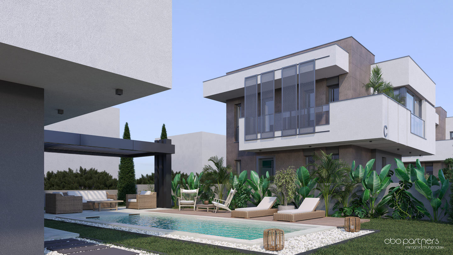 Havuzlu modern villa mimarisi, CBOPARTNERS