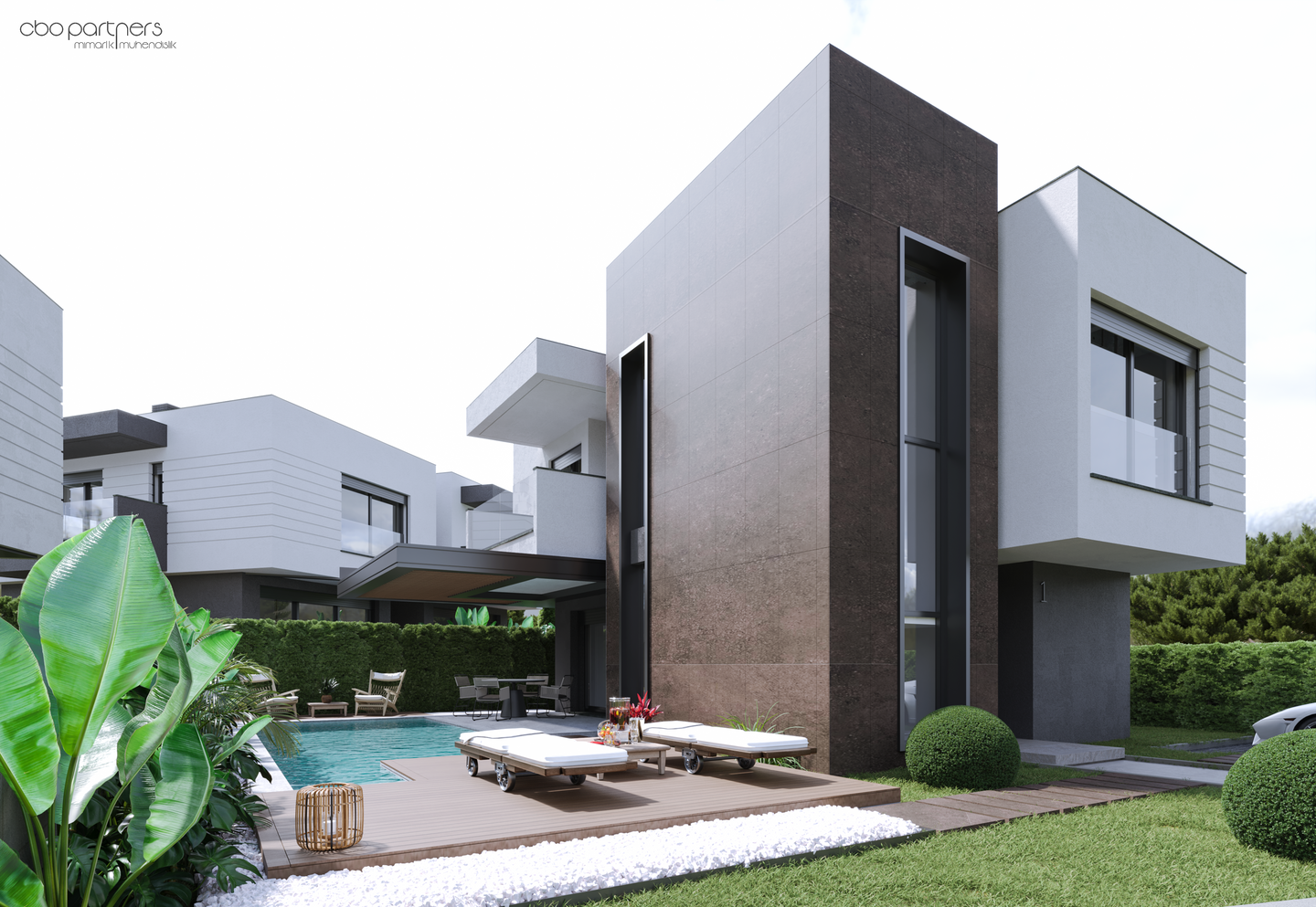 Modern villa, havuz ve bahçe ile lüks yaşam alanı
