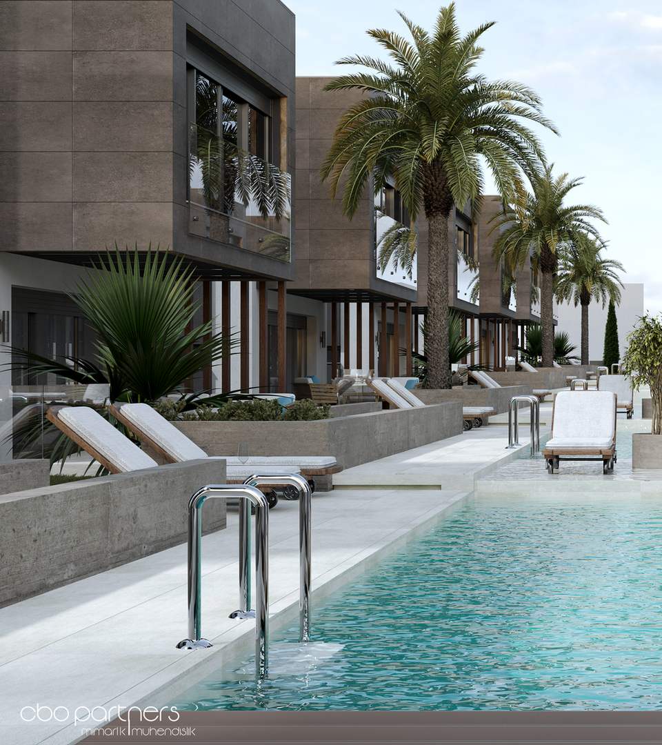 Havuz kenarı villaları, modern tasarım, CBOPARTNERS