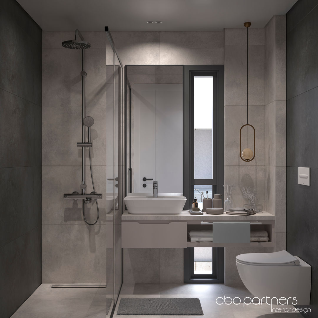 Modernist görünümlü şık bir banyo tasarımı