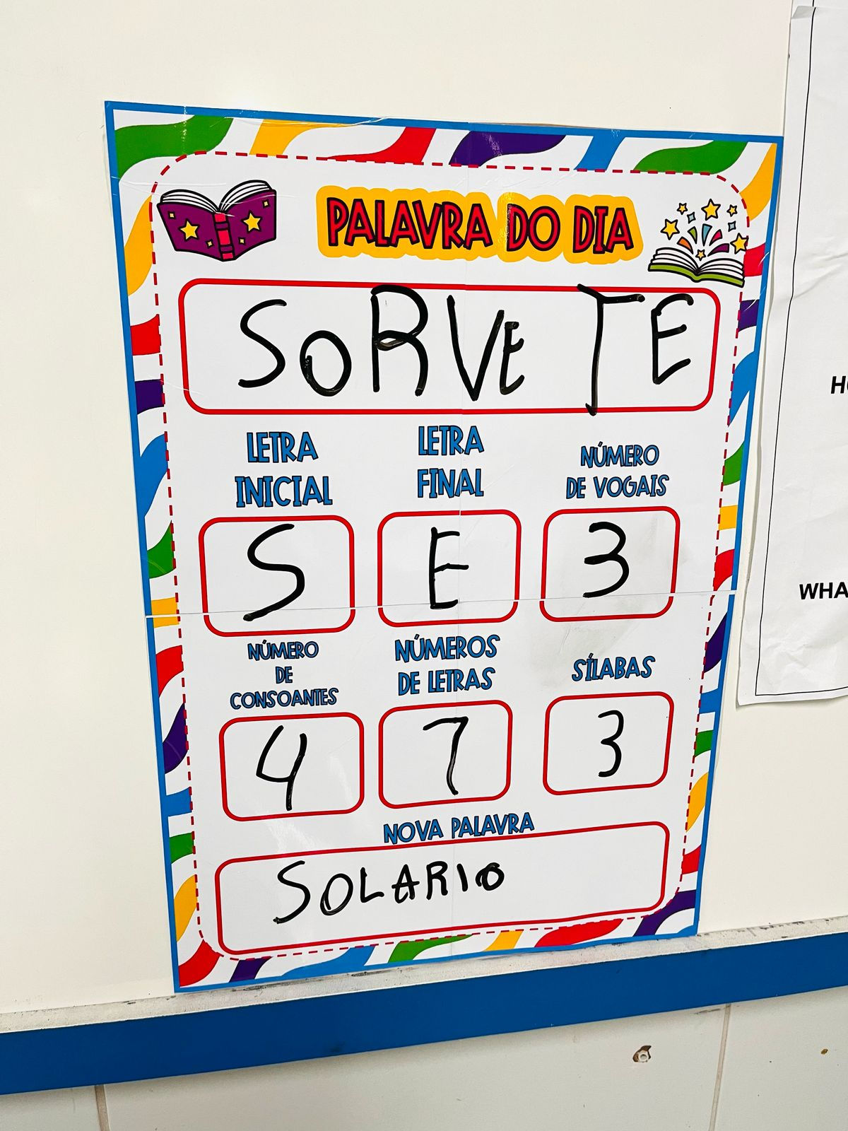 Cartaz palavra do dia