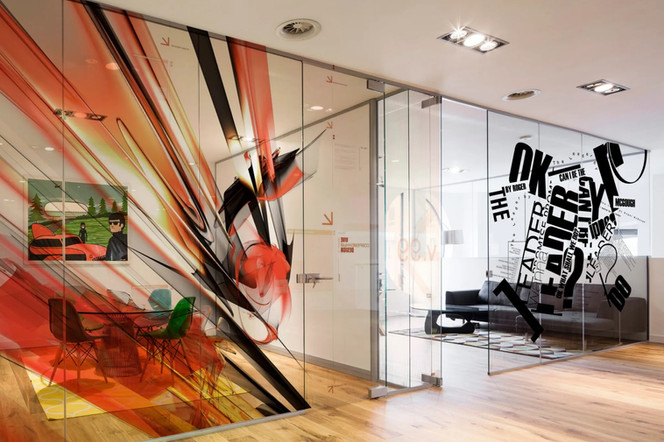 Vinyl imagery and cut letter graphics