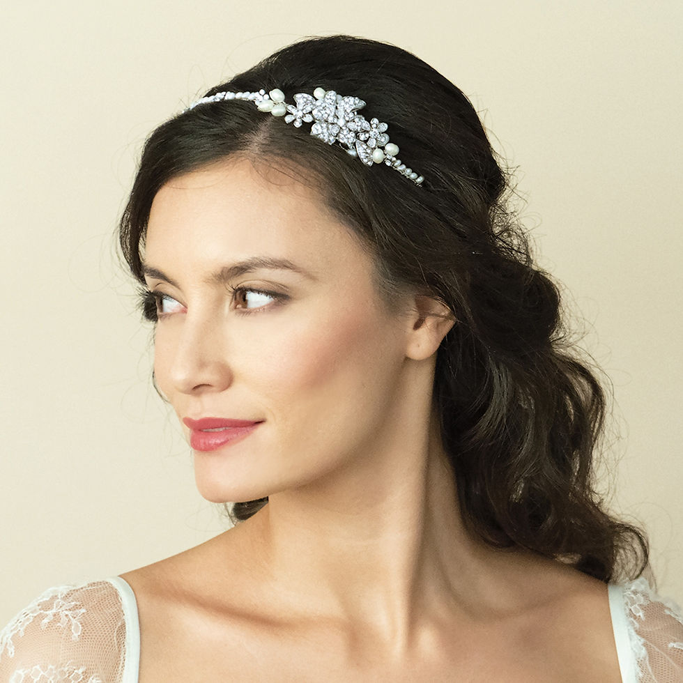 Silver tiara, wedding hair band