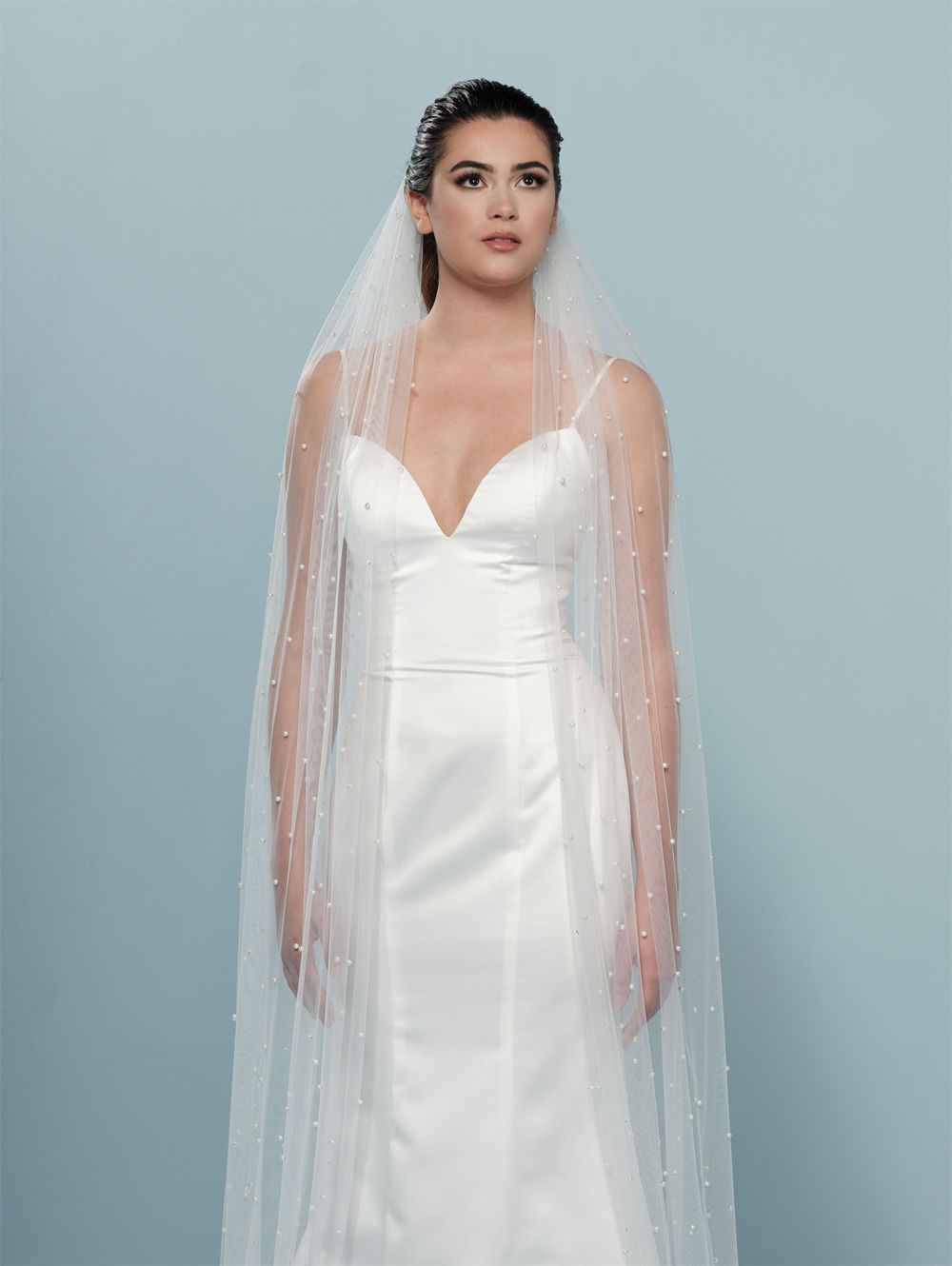 Pearl veil, Cathedral length pearl veil, veils Doncaster,