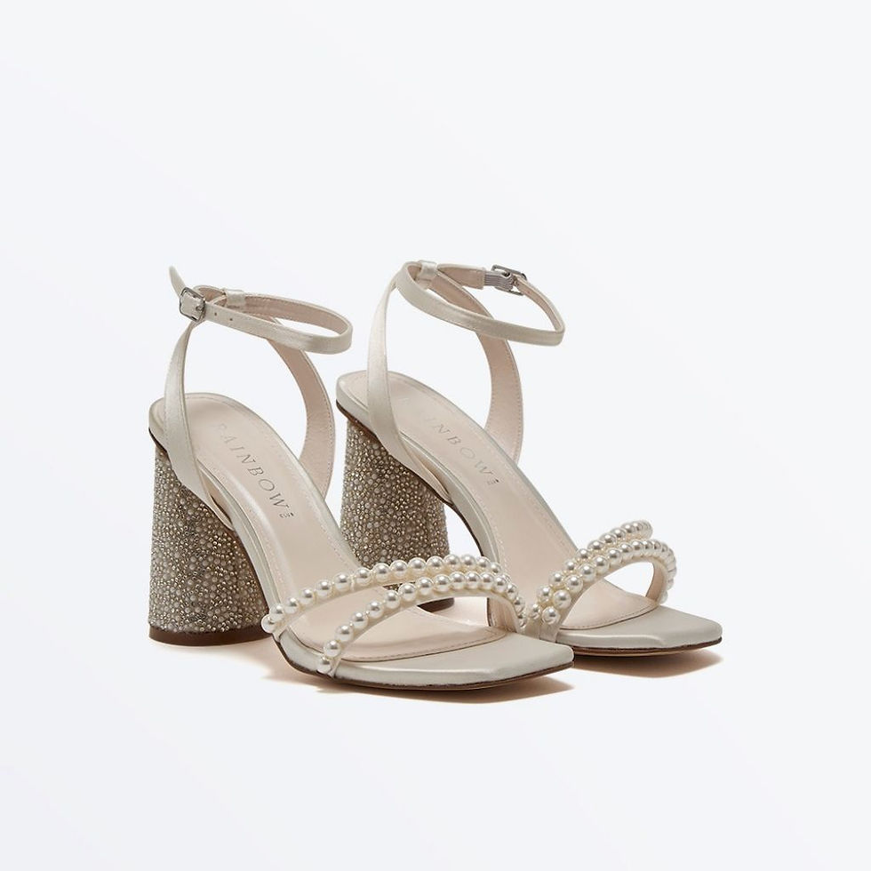 Thumbnail: Sparkly Heel wedding sandals, wedding sandals,  block heel wedding sandals