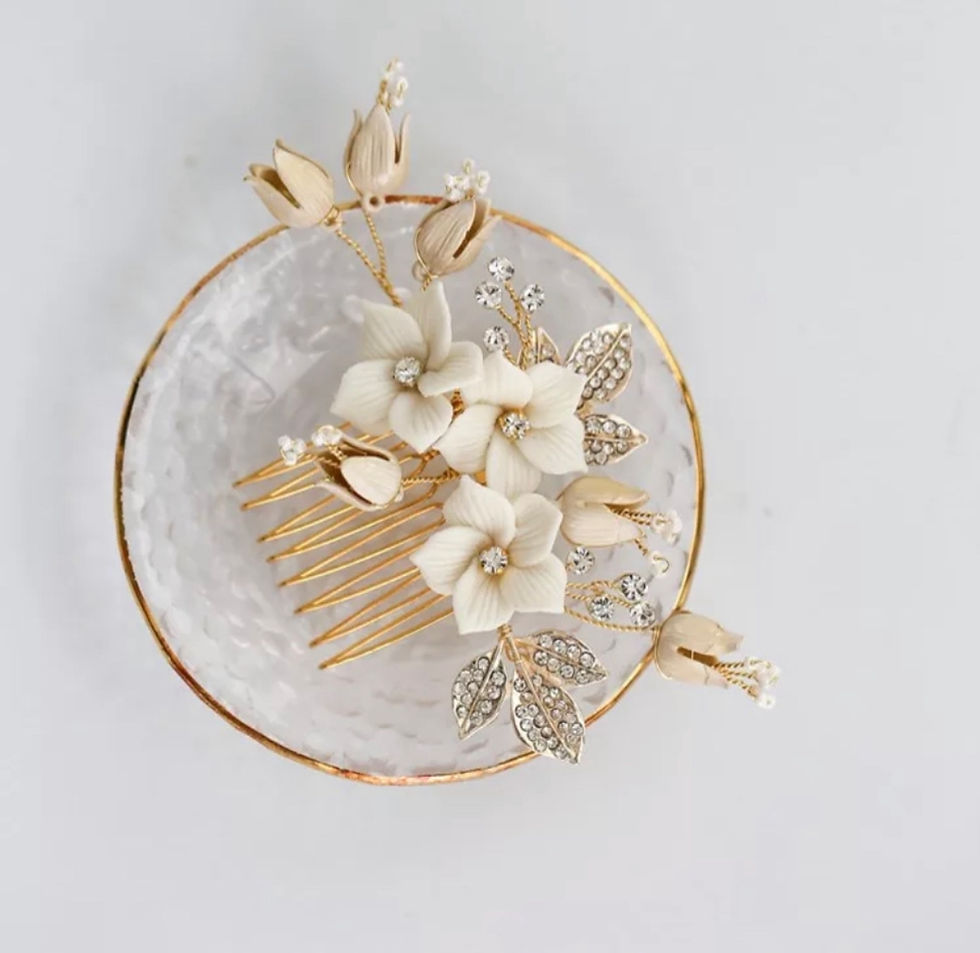 Gold Bridal Comb, Gold wedding hair accessory