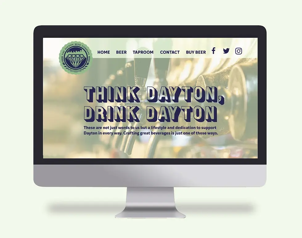 Computer Screen with "Think Dayton, Drink Dayton"