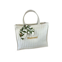 Malomi Kids Quilted Velvet Changing Bag in Vanilla Cream