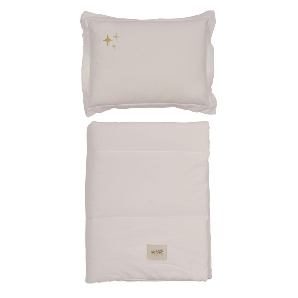 Juego de ropa de cama de algodón lavado, estampado de estrellas naturales, talla M, 80 cm x 100 cm.