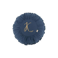 Malomi Kids Round Washed Cotton Cushion in Dark Blue