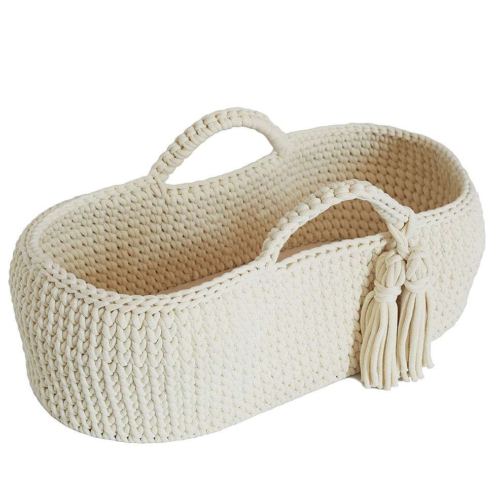 Moder moses basket, handmade basket for kids, moses basket for newborn, baby basket beige