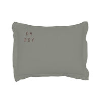 Malomi Kids Embroidered Washed Cotton Pillow in Forest Green