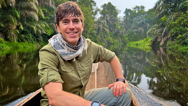 The Congo Basin, one of the most vital ecosystems on the planet, was featured as one of the four captivating locations in Simon Reeve's Wilderness with Simon Reeve TV series. Known for its vast rainforests, diverse wildlife, and rich biodiversity, the Congo Basin serves as a critical carbon sink, playing a key role in mitigating climate change. In the series, Simon explores the challenges faced by the region, from deforestation and illegal logging to the fight for conservation in a politically unstable environment. His journey sheds light on the balance between preserving nature and meeting the needs of local communities. Through his immersive storytelling, Simon highlights the complex relationship between humans and nature, urging viewers to appreciate and protect this incredible wilderness. Photo: BBC/The Garden/Jonathan Young.