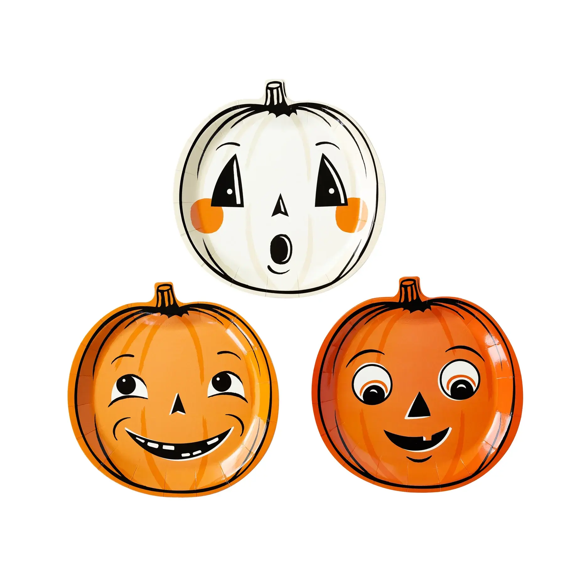 Vintage Halloween Pumpkin Plates - Pack of 8