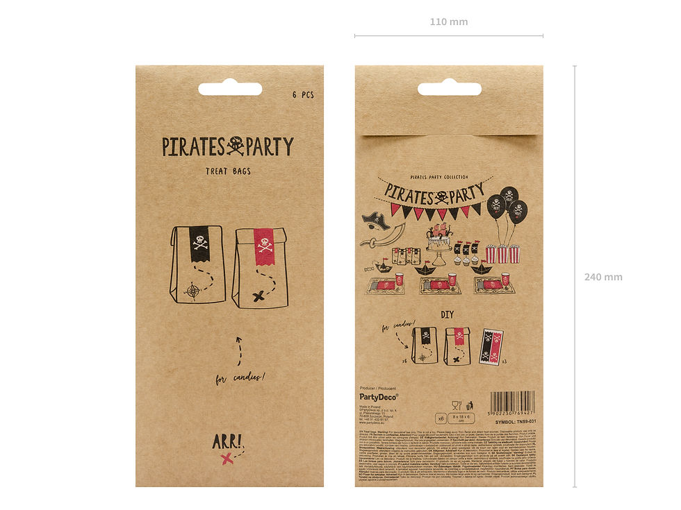 Thumbnail: Pirate Treat Bags - Pack of 6