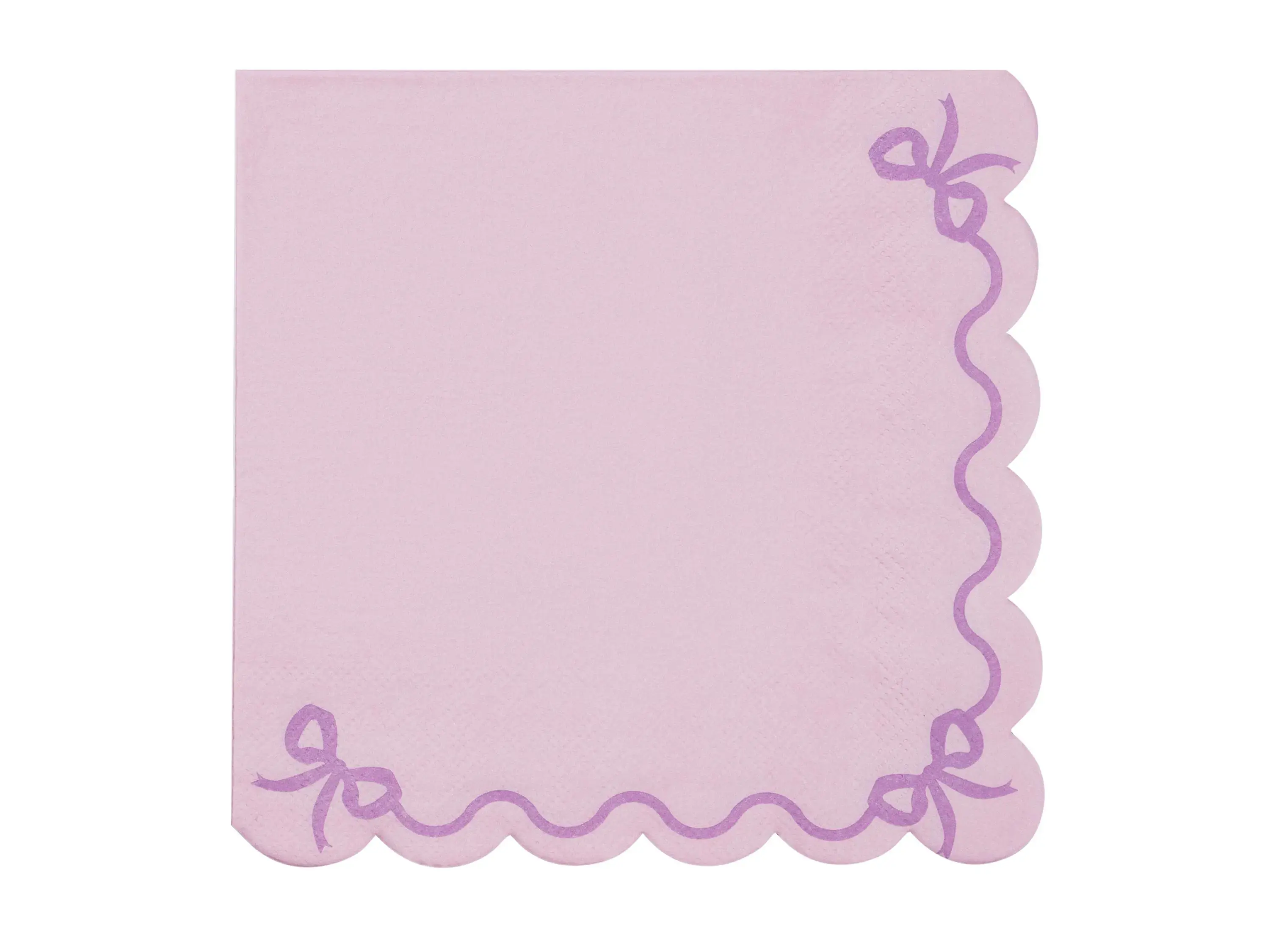 Purple Ruffled Bow Napkins - Pack of 12