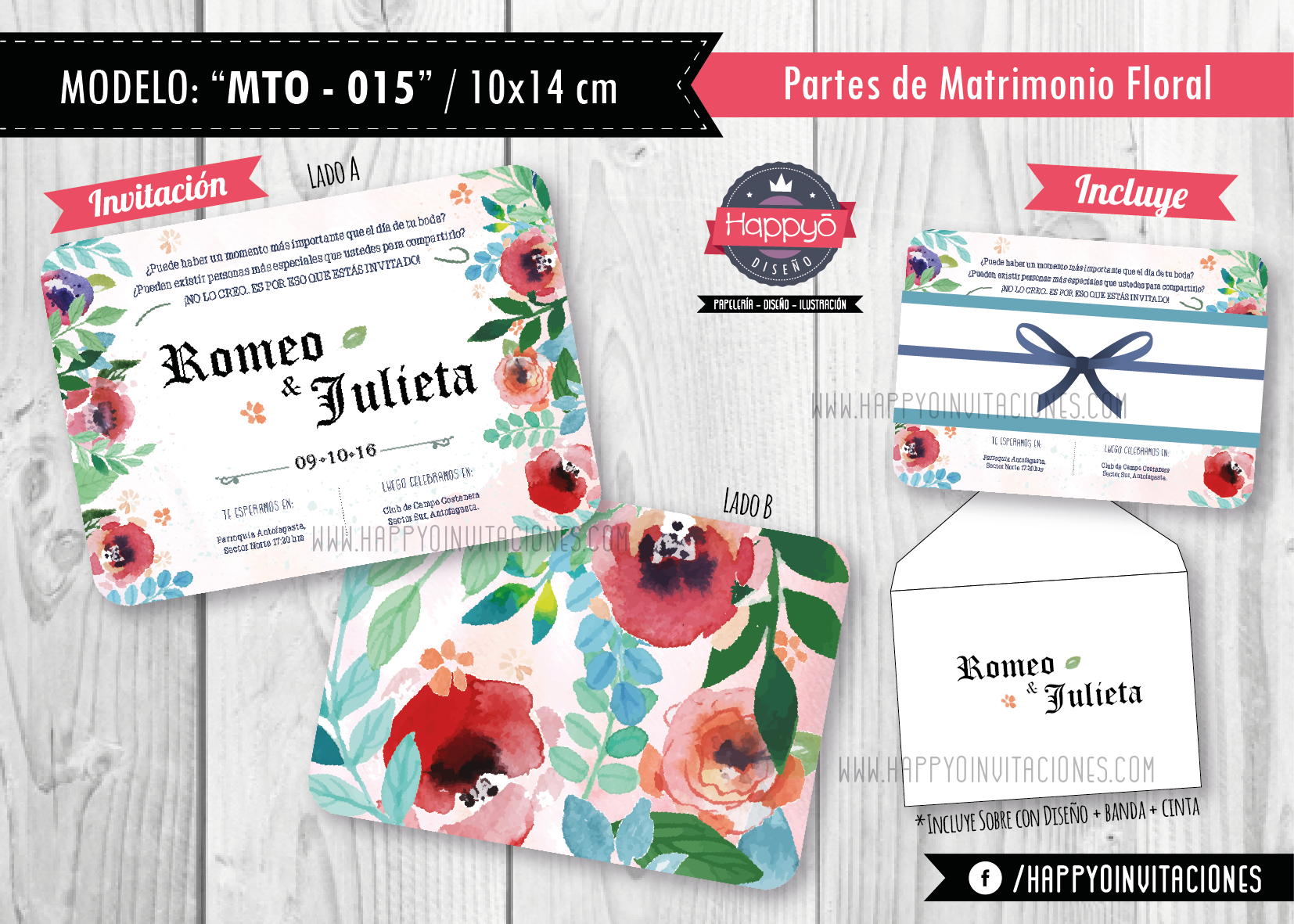Invitación Matrimonio Flores.