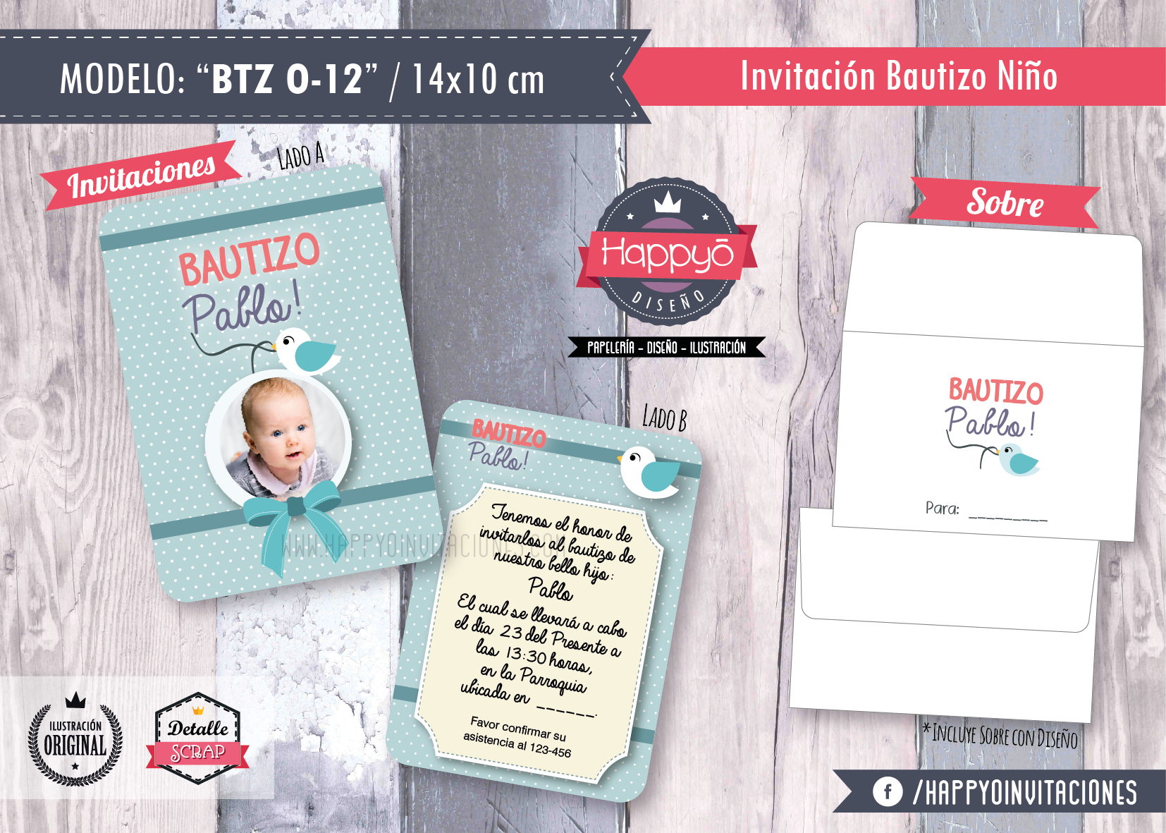 Invitación Bautizo Niño