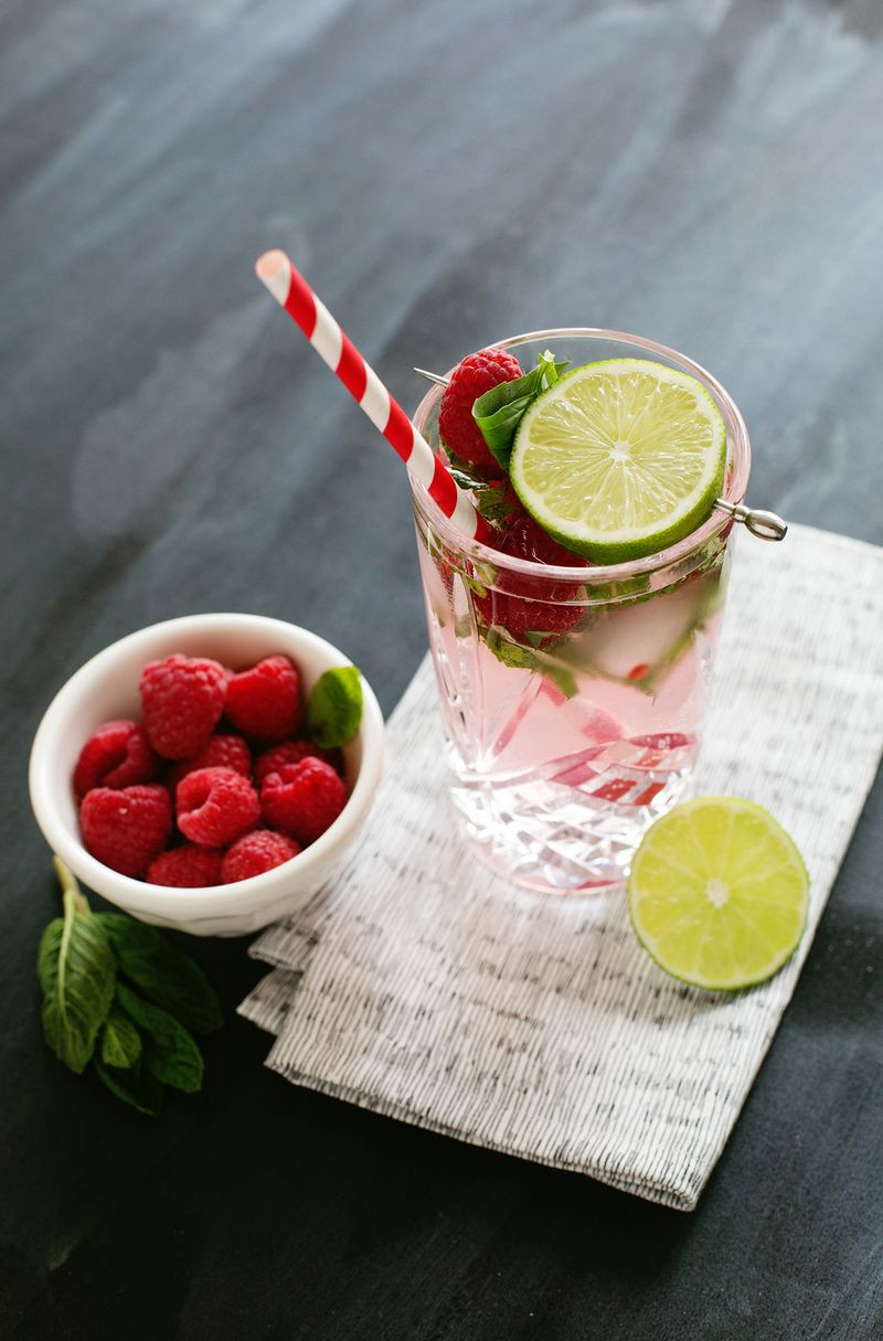 Raspberry Basil Mojito cocktail recipe