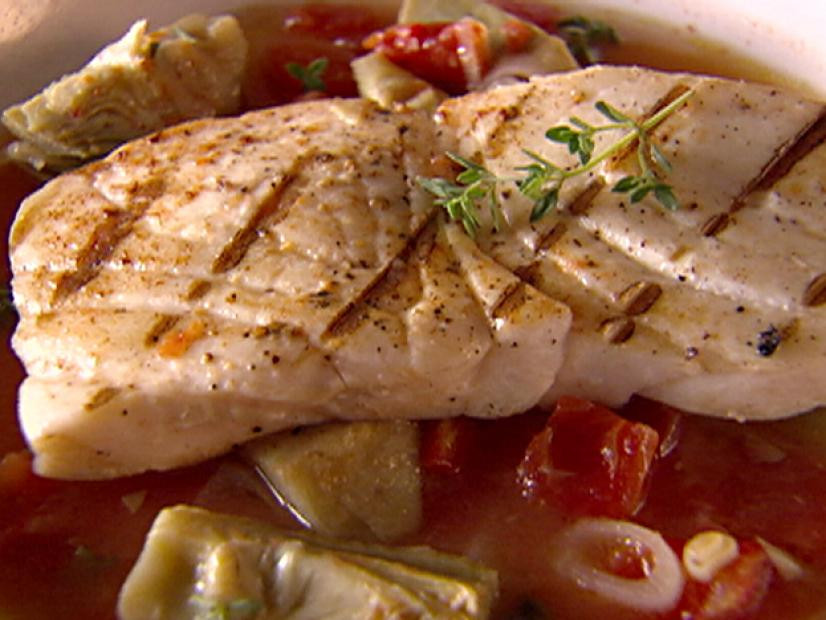 halibut in artichoke and tomato broth recipe