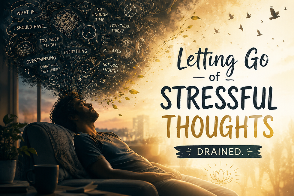 person feeling drained after a day of stressful thoughts and overthinking